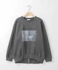 ZMKCE02110 al'aise modulation(アレーズモジュレーション) フォトプリント裏毛スウェット ダークグレー