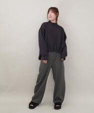 ZMKCE03098 al'aise modulation(アレーズモジュレーション) ドロストヘムレイヤードデザインプルオーバー ダークグレー