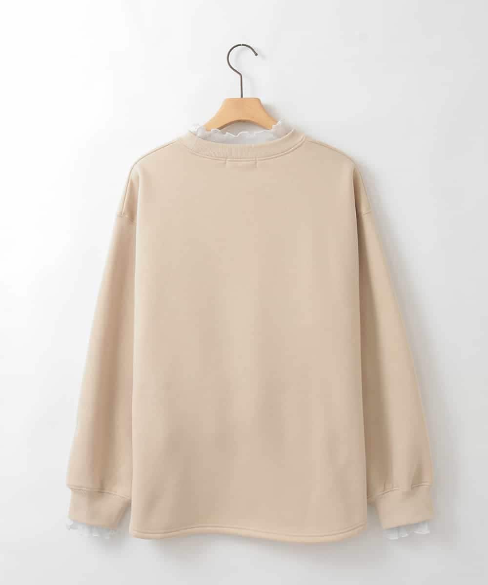 ZMKCE03098 al'aise modulation(アレーズモジュレーション) ドロストヘムレイヤードデザインプルオーバー ベージュ