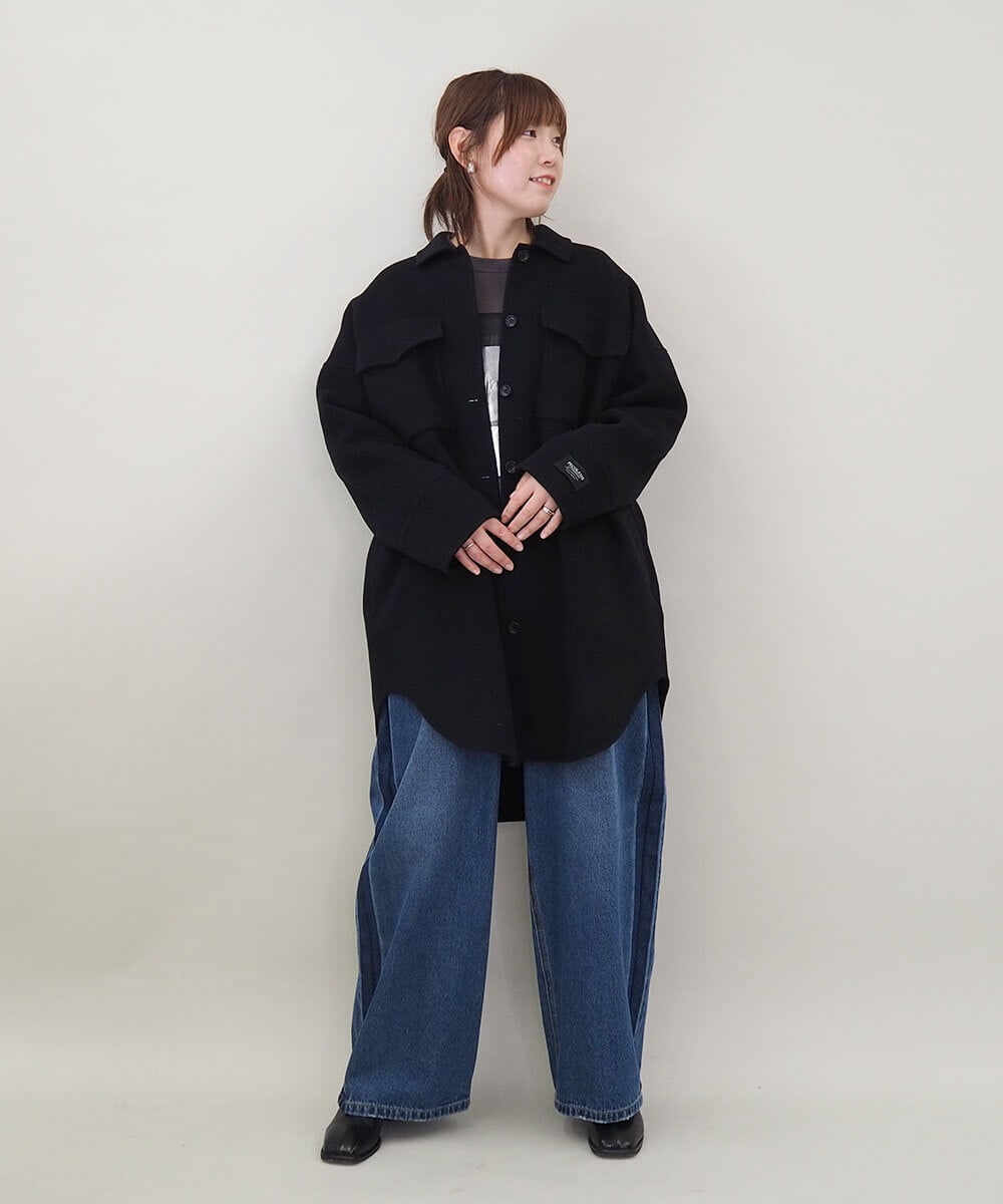 ZMKCE04118 al'aise modulation(アレーズモジュレーション) 箔プリントロゴスウェットプルオーバー ダークグレー