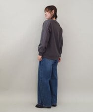 ZMKCE04118 al'aise modulation(アレーズモジュレーション) 箔プリントロゴスウェットプルオーバー ダークグレー