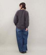 ZMKCE04118 al'aise modulation(アレーズモジュレーション) 箔プリントロゴスウェットプルオーバー ダークグレー