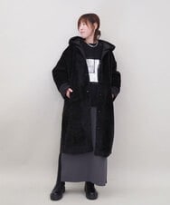 ZMKCE04118 al'aise modulation(アレーズモジュレーション) 箔プリントロゴスウェットプルオーバー ブラック