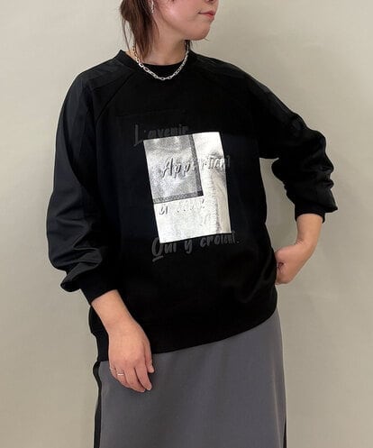 ZMKCE04118 al'aise modulation 箔プリントロゴスウェットプルオーバー