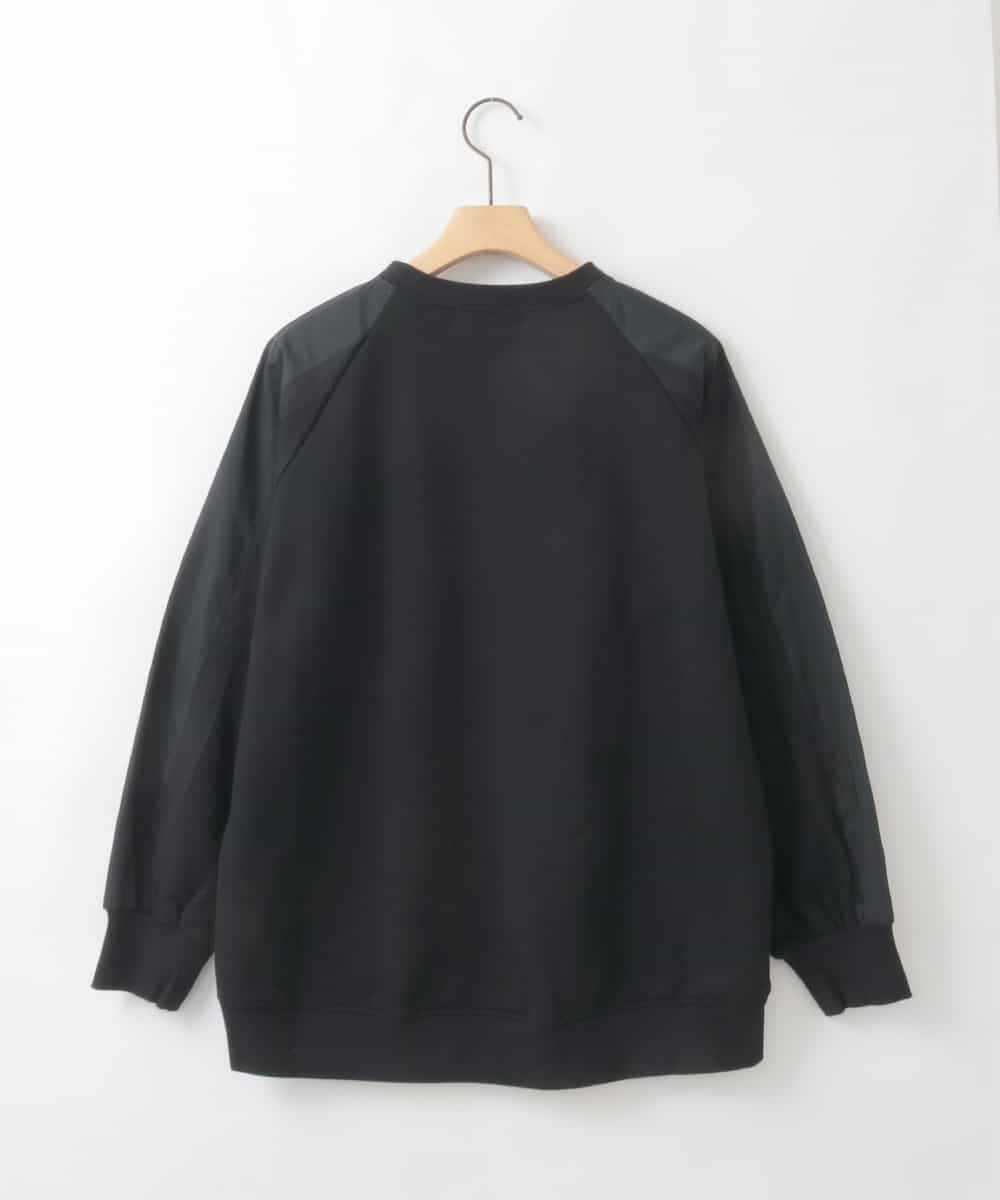 ZMKCE04118 al'aise modulation(アレーズモジュレーション) 箔プリントロゴスウェットプルオーバー ブラック