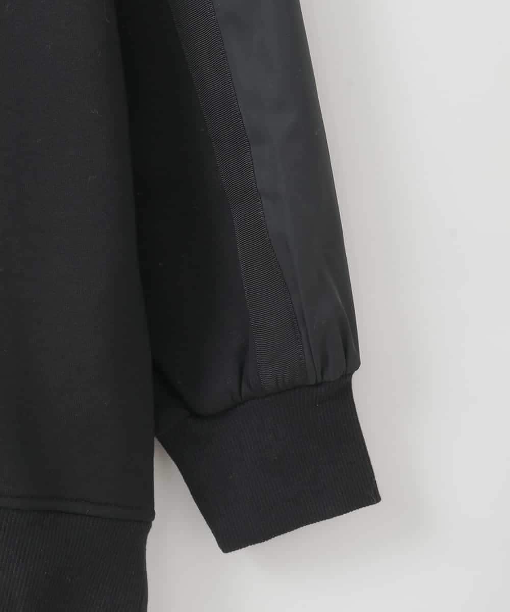 ZMKCE04118 al'aise modulation(アレーズモジュレーション) 箔プリントロゴスウェットプルオーバー ブラック