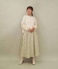 ZMKCE08140 al'aise modulation(アレーズモジュレーション) 【洗える/日本製】ジョイントファー切り替えデザインプルオーバー ベージュ