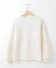 ZMKCE08140 al'aise modulation(アレーズモジュレーション) 【洗える/日本製】ジョイントファー切り替えデザインプルオーバー ベージュ