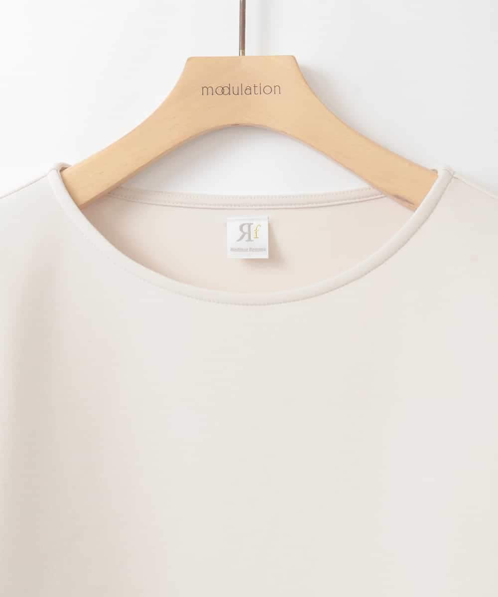 ZMKCE08140 al'aise modulation(アレーズモジュレーション) 【洗える/日本製】ジョイントファー切り替えデザインプルオーバー ベージュ