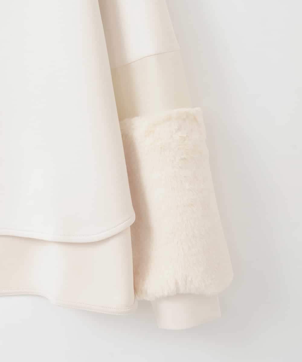 ZMKCE08140 al'aise modulation(アレーズモジュレーション) 【洗える/日本製】ジョイントファー切り替えデザインプルオーバー ベージュ