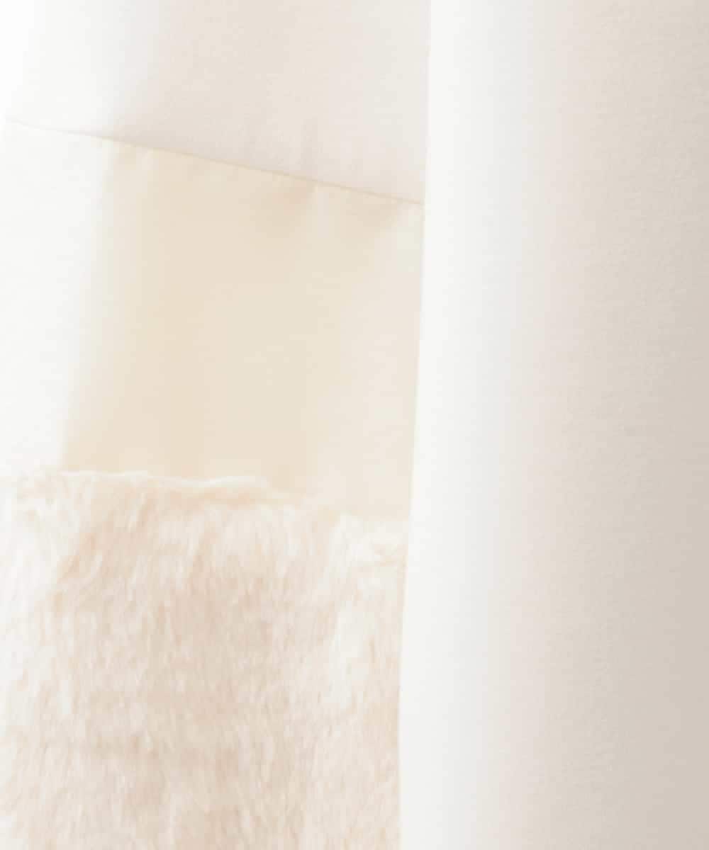 ZMKCE08140 al'aise modulation(アレーズモジュレーション) 【洗える/日本製】ジョイントファー切り替えデザインプルオーバー ベージュ