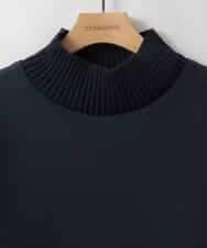 ZMKCE12140 al'aise modulation(アレーズモジュレーション) 【洗える/日本製】フェザースリーブ異素材ジョイントプルオーバー ネイビー