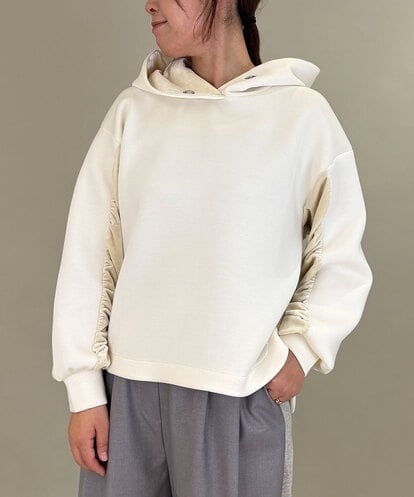 ZMKCE39118 al'aise modulation ベロアMIXデザインフーディー