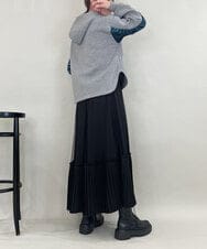 ZMKCE39118 al'aise modulation(アレーズモジュレーション) ベロアMIXデザインフーディー グレー