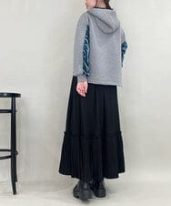 ZMKCE39118 al'aise modulation(アレーズモジュレーション) ベロアMIXデザインフーディー グレー