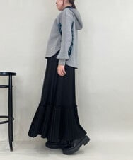 ZMKCE39118 al'aise modulation(アレーズモジュレーション) ベロアMIXデザインフーディー グレー