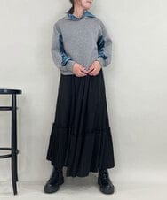 ZMKCE39118 al'aise modulation(アレーズモジュレーション) ベロアMIXデザインフーディー グレー