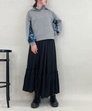 ZMKCE39118 al'aise modulation(アレーズモジュレーション) ベロアMIXデザインフーディー グレー