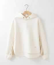 ZMKCE39118 al'aise modulation(アレーズモジュレーション) ベロアMIXデザインフーディー アイボリー