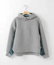 ZMKCE39118 al'aise modulation(アレーズモジュレーション) ベロアMIXデザインフーディー グレー