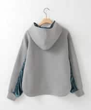 ZMKCE39118 al'aise modulation(アレーズモジュレーション) ベロアMIXデザインフーディー グレー