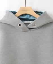 ZMKCE39118 al'aise modulation(アレーズモジュレーション) ベロアMIXデザインフーディー グレー