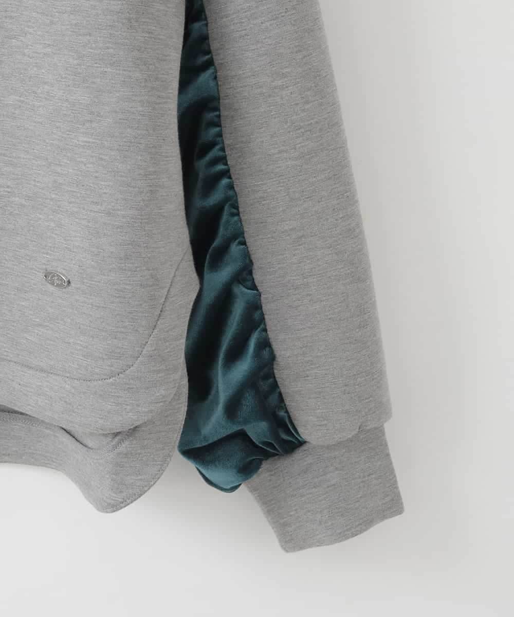 ZMKCE39118 al'aise modulation(アレーズモジュレーション) ベロアMIXデザインフーディー グレー