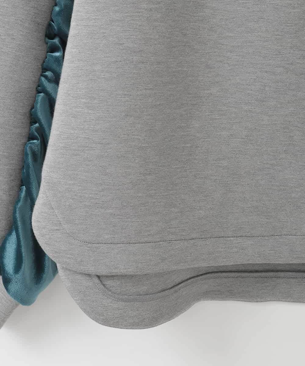 ZMKCE39118 al'aise modulation(アレーズモジュレーション) ベロアMIXデザインフーディー グレー