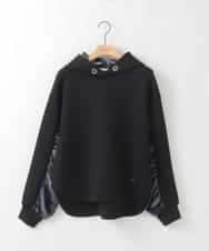 ZMKCE39118 al'aise modulation(アレーズモジュレーション) ベロアMIXデザインフーディー ブラック