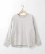 ZMKCE41120 al'aise modulation(アレーズモジュレーション) 【洗える】異素材ドッキングデザインプルオーバー ライトグレー