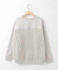 ZMKCE41120 al'aise modulation(アレーズモジュレーション) 【洗える】異素材ドッキングデザインプルオーバー ライトグレー