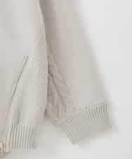 ZMKCE41120 al'aise modulation(アレーズモジュレーション) 【洗える】異素材ドッキングデザインプルオーバー ライトグレー