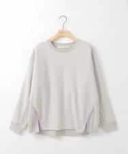 ZMKCE41120 al'aise modulation(アレーズモジュレーション) 【洗える】異素材ドッキングデザインプルオーバー ライトグレー