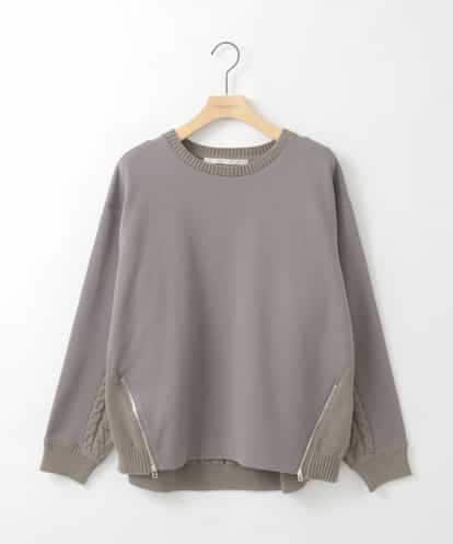 ZMKCE41120 al'aise modulation 【洗える】異素材ドッキングデザインプルオーバー