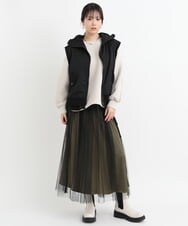 ZMKEB01089 al'aise modulation(アレーズモジュレーション) 異素材ジョイントダンボールニットプルオーバー ベージュ