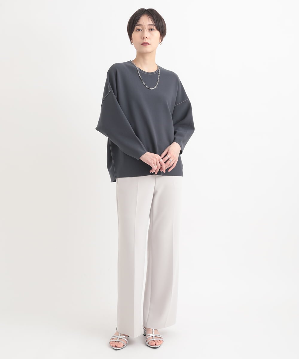 ZMKEB07148 al'aise modulation(アレーズモジュレーション) 【セットアップ対応】ジャージーニットコクーンプルオーバー ダークグレー