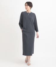 ZMKEB07148 al'aise modulation(アレーズモジュレーション) 【セットアップ対応】ジャージーニットコクーンプルオーバー ダークグレー