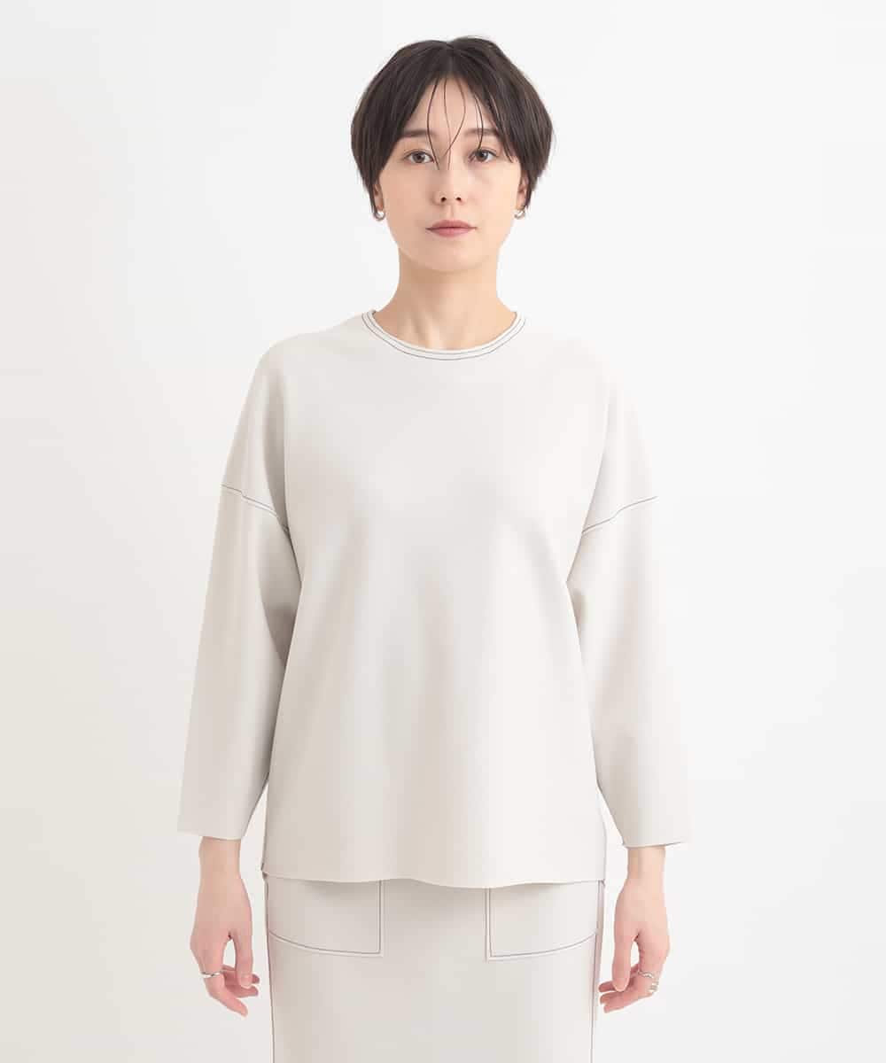ZMKEB07148 al'aise modulation(アレーズモジュレーション) 【セットアップ対応】ジャージーニットコクーンプルオーバー アイボリー