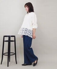 ZMKEE01108 al'aise modulation(アレーズモジュレーション) 【2WAY】フラワーチュールレースドロストプルオーバー アイボリー