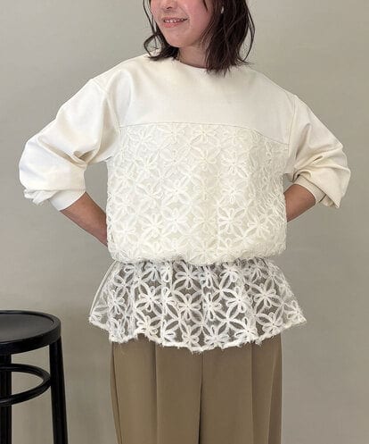 ZMKEE01108 al'aise modulation 【2WAY】フラワーチュールドロストプルオーバー