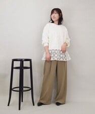 ZMKEE01108 al'aise modulation(アレーズモジュレーション) 【2WAY】フラワーチュールレースドロストプルオーバー アイボリー