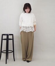 ZMKEE01108 al'aise modulation(アレーズモジュレーション) 【2WAY】フラワーチュールレースドロストプルオーバー アイボリー