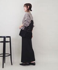 ZMKEE01108 al'aise modulation(アレーズモジュレーション) 【2WAY】フラワーチュールレースドロストプルオーバー グレー