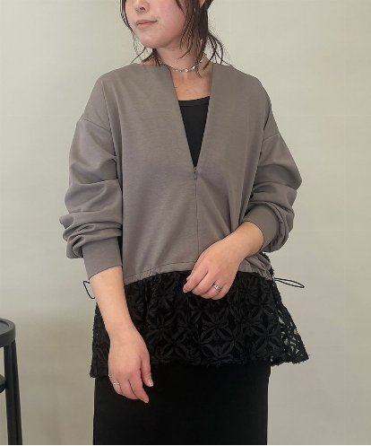 ZMKEE01108 al'aise modulation 【2WAY】フラワーチュールドロストプルオーバー