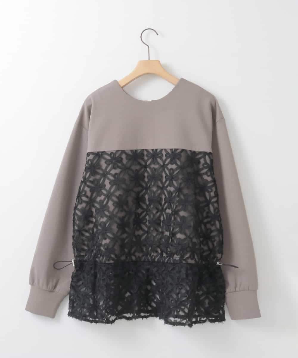 ZMKEE01108 al'aise modulation(アレーズモジュレーション) 【2WAY】フラワーチュールドロストプルオーバー グレー