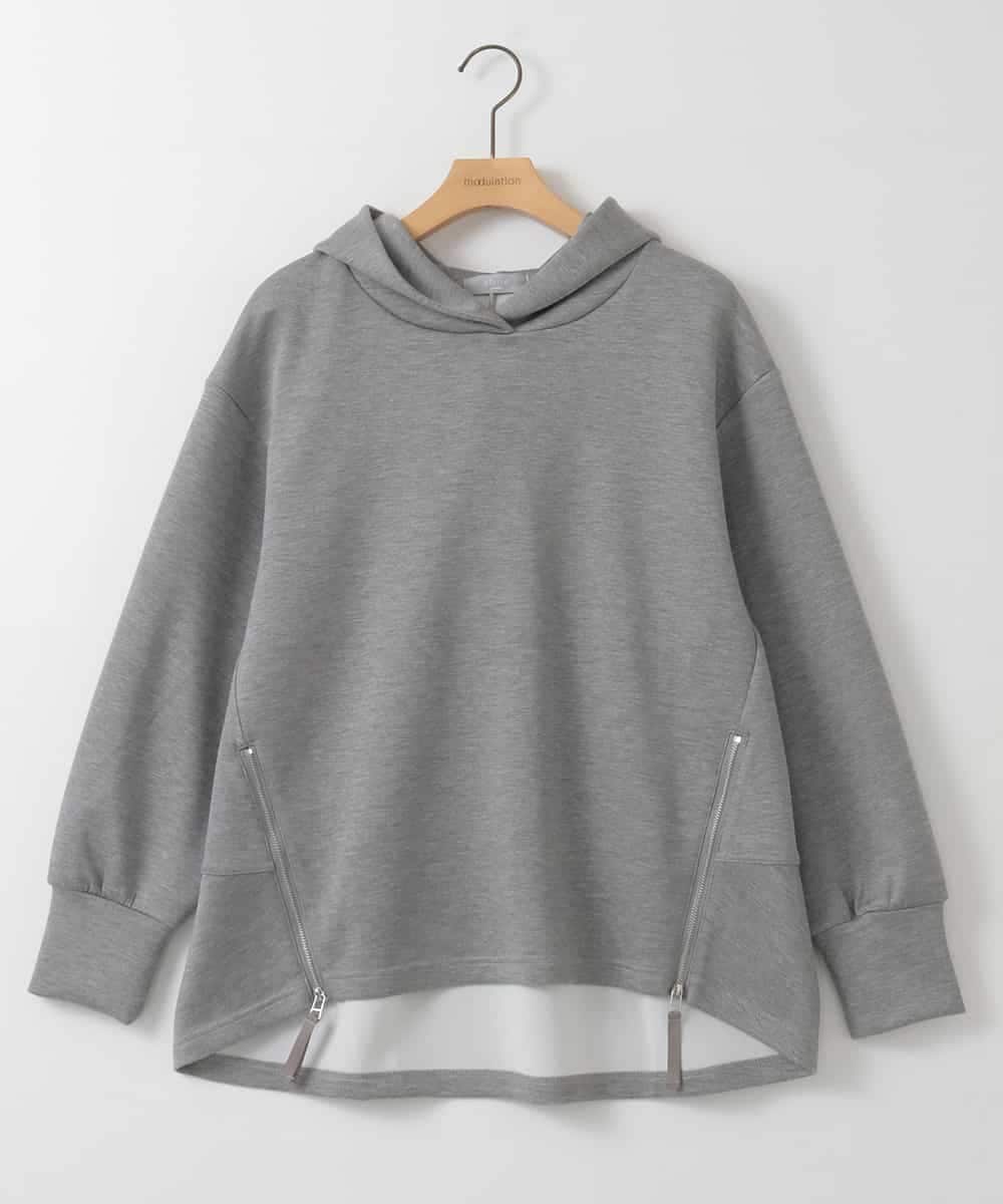 ZMKEE03079 al'aise modulation(アレーズモジュレーション) サイドファスナーフーディー グレー