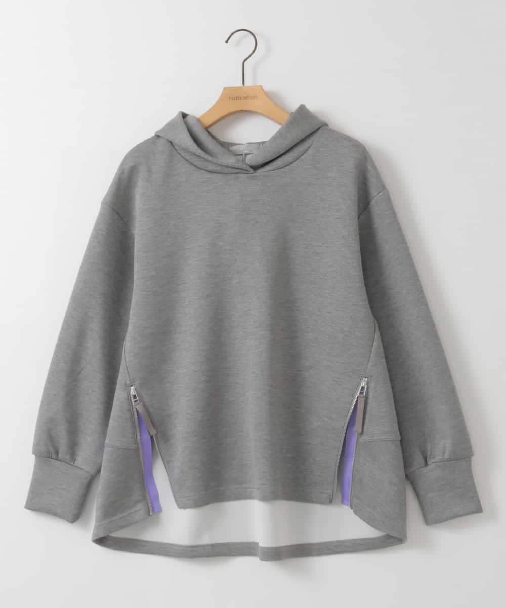 ZMKEE03079 al'aise modulation(アレーズモジュレーション) サイドファスナーフーディー グレー