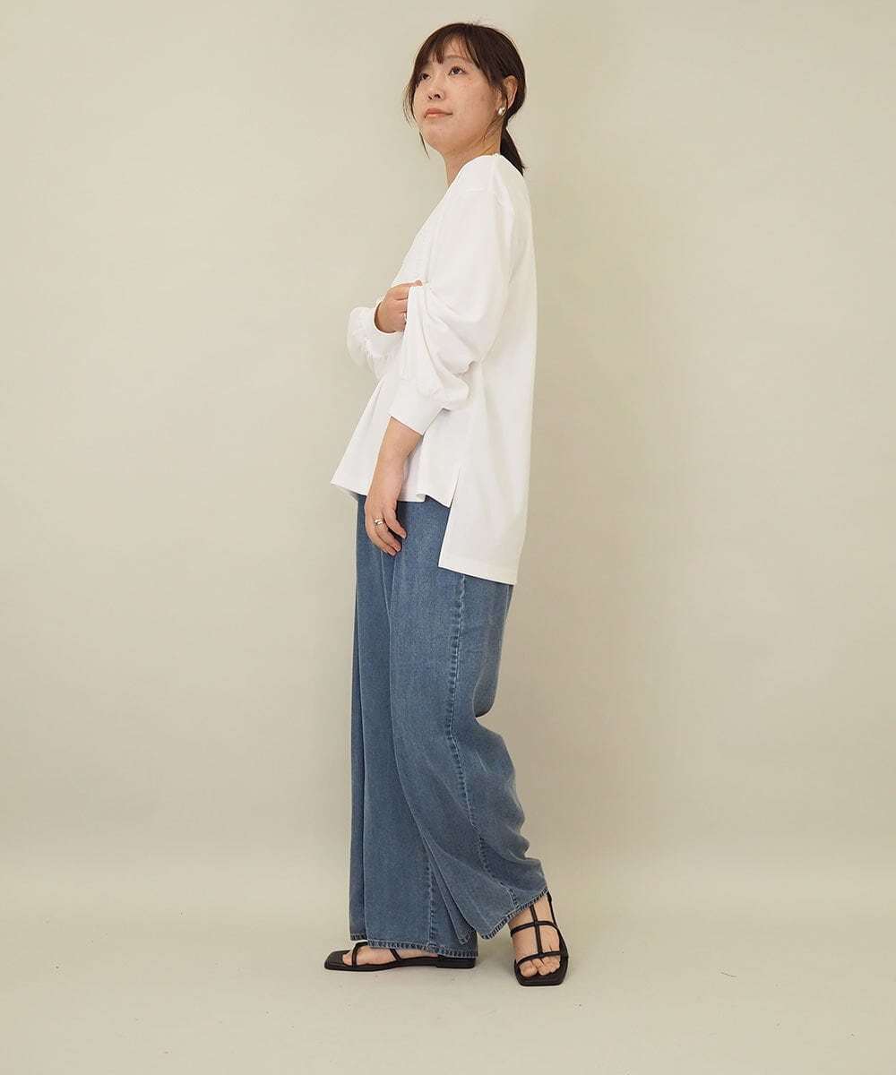 ZMKEE04110 al'aise modulation(アレーズモジュレーション) エンボスロゴスクエアヘムプルオーバー ホワイト