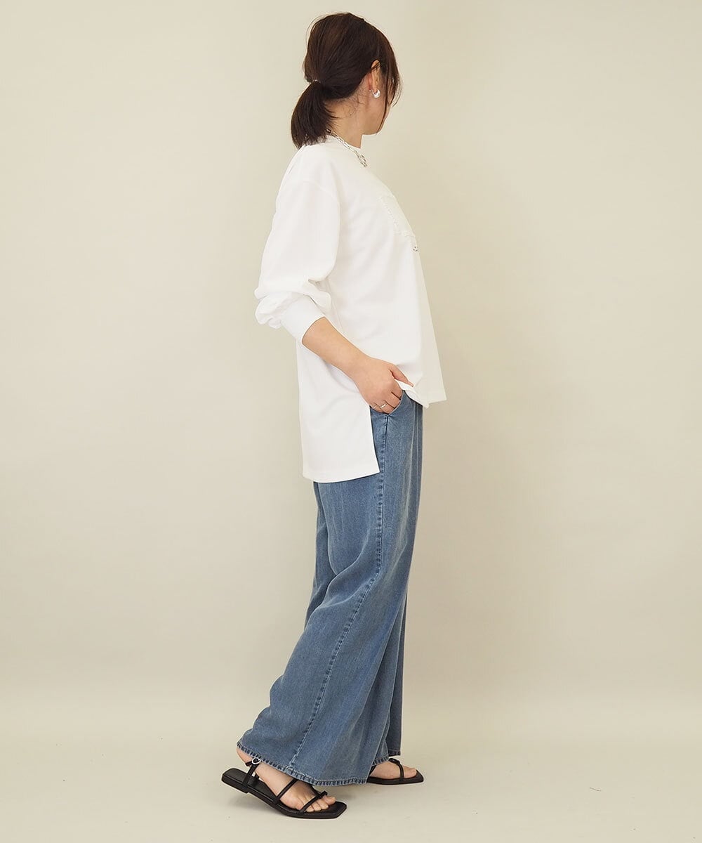 ZMKEE04110 al'aise modulation(アレーズモジュレーション) エンボスロゴスクエアヘムプルオーバー ホワイト