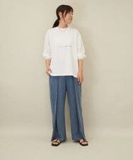 ZMKEE04110 al'aise modulation(アレーズモジュレーション) エンボスロゴスクエアヘムプルオーバー ホワイト